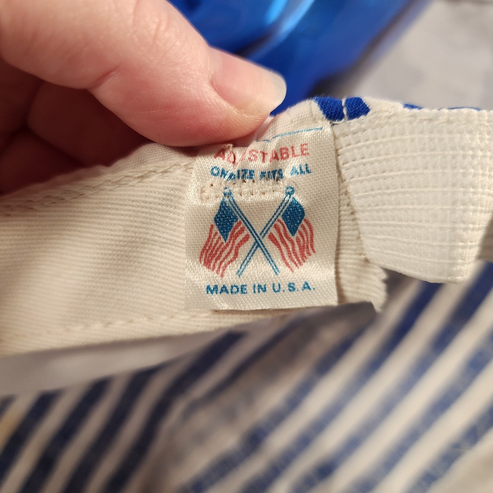 Vintage Miller Lite Beer Painter Hat Blue White Striped Made in USA Retro Cap - Picture 9 of 11